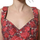 Dolce & Gabbana Multicolor Floral Cropped Bustier Tank Top