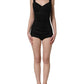 Dolce & Gabbana Black Floral Lace Corset Bodycon Bodysuit