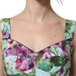 Dolce & Gabbana Multicolor Floral Cropped Bustier Tank Top