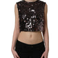 Dolce & Gabbana Purple Sequined Sleeveless Cropped Tank Top