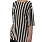 Dolce & Gabbana Black White Stripes Round Neck Blouse Top