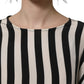 Dolce & Gabbana Black White Stripes Round Neck Blouse Top