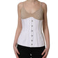 Dolce & Gabbana White Brown Cotton Sleeveless Corset Top