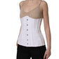 Dolce & Gabbana White Brown Cotton Sleeveless Corset Top
