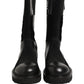 Dolce & Gabbana Black Patchwork Leather Mid Calf Boots Shoes