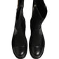 Dolce & Gabbana Black Patchwork Leather Mid Calf Boots Shoes