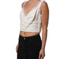 Dolce & Gabbana White Lace Trimmed Cotton Cropped Tank Top