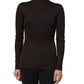Dolce & Gabbana Brown Turtleneck Long Sleeves Blouse Top
