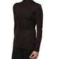 Dolce & Gabbana Brown Turtleneck Long Sleeves Blouse Top