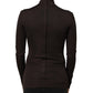 Dolce & Gabbana Brown Turtleneck Long Sleeves Blouse Top