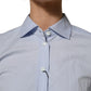 Dolce & Gabbana Blue Collared Long Sleeves Dress Shirt Top
