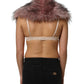 Dolce & Gabbana Pink Acrylic Faux Fur Knit Shrug Vest Top