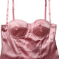 Dolce & Gabbana Pink Silk Satin Padded Bra Corset Style Top