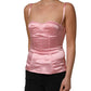 Dolce & Gabbana Pink Silk Satin Padded Bra Corset Style Top