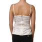 Dolce & Gabbana White Silk Satin Padded Bra Corset Style Top