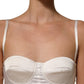Dolce & Gabbana White Silk Satin Padded Bra Corset Style Top