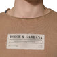 Dolce & Gabbana Brown Cotton Logo Patch Round Neck T-shirt