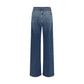 7FOR Blue Cotton Flared Jeans