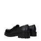 Off-White Black Leather Slip-On Loafers