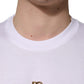 Dolce & Gabbana White Metal DG Logo Cotton Short Sleeves T-shirt