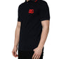 Dolce & Gabbana Black DG Logo Print Short Sleeve Polo T-shirt