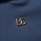 Dolce & Gabbana Blue Cotton Coral Logo Hooded Sweatshirt Sweater