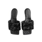 Bottega Veneta Black Lamb Leather Flat Sandals