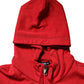 Dolce & Gabbana Red Embroidered Logo Hooded Full Zip Sweater