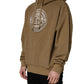Dolce & Gabbana Brown Cotton Logo Coin Hooded Pullover Sweater