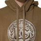 Dolce & Gabbana Brown Cotton Logo Coin Hooded Pullover Sweater