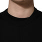Dolce & Gabbana Black Graphic Logo Crew Neck Wool Pullover Sweater