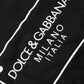 Dolce & Gabbana Black Graphic Logo Crew Neck Wool Pullover Sweater