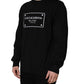 Dolce & Gabbana Black Graphic Logo Crew Neck Wool Pullover Sweater
