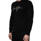 Dolce & Gabbana Black embroidered Logo Crew Neck Pullover Sweater