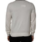 Dolce & Gabbana White Cotton Blend Men Polo Pullover Sweater