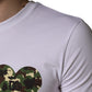 Dolce & Gabbana White Heart Shaped Camouflage Patch Men T-shirt