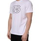 Dolce & Gabbana White DG Logo Print Short Sleeves Men T-shirt