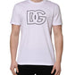 Dolce & Gabbana White DG Logo Print Short Sleeves Men T-shirt