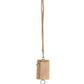 Dolce & Gabbana Beige Leather Logo Embossed Lanyard Card Holder Wallet