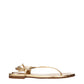 Gianvito Rossi Gold Leather Flip-Flop Sandals