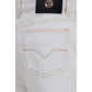 Versace White Cotton High-Waisted Jean