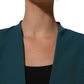 CO|TE Dark Green Beige Polyester Overcoat Women Blazer Jacket