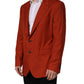Dolce & Gabbana Red Cashmere Single Breasted Blazer Jacket