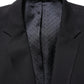 Dolce & Gabbana Black Wool Slim Fit Formal Men 2 Piece Suit