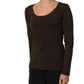 Alpha Massimo Rebecchi Brown Long Sleeves Round Neck Top