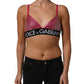 Dolce & Gabbana Pink Crystal Embellished Bralette Crop Top