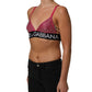 Dolce & Gabbana Pink Crystal Embellished Bralette Crop Top
