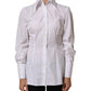 Dolce & Gabbana White Collared Long Sleeves Dress Shirt Top