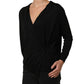 Dolce & Gabbana Black Silk Long Sleeves Draped Blouse Top