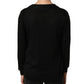 Dolce & Gabbana Black Silk Long Sleeves Draped Blouse Top